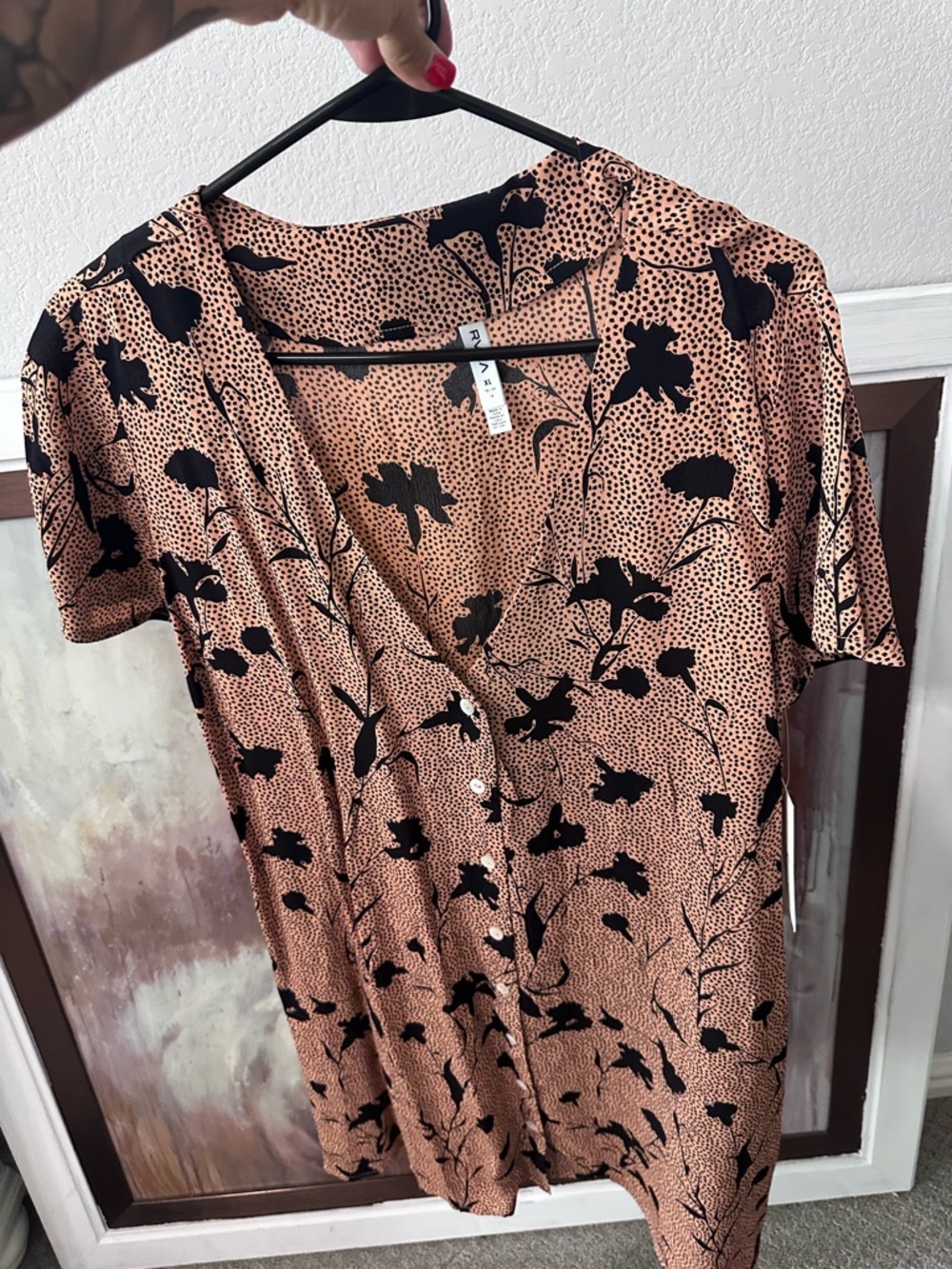 RVCA Print Button-Front Floral Dress